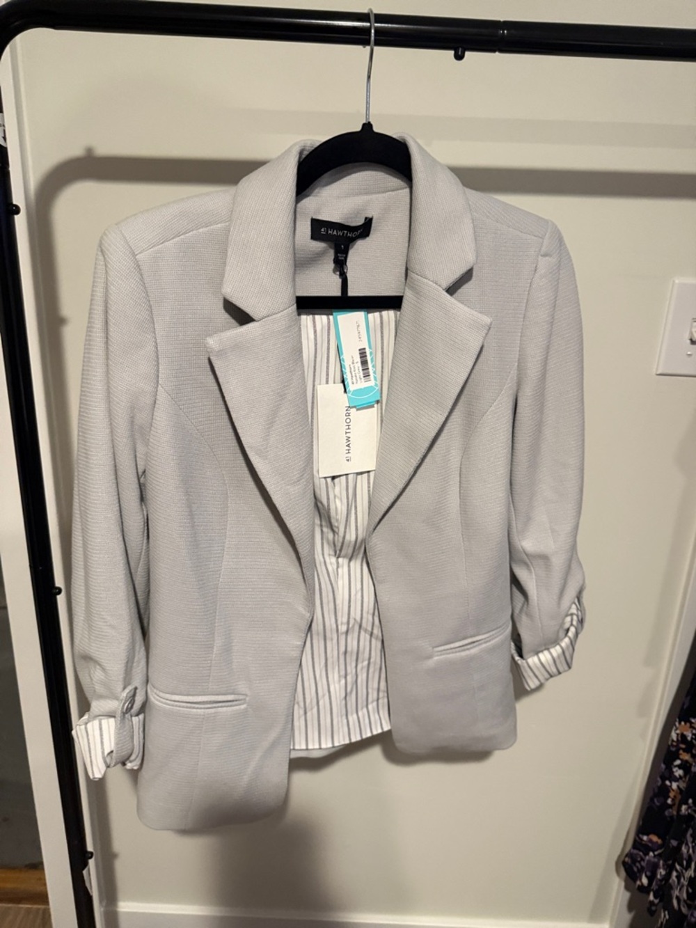 41 Hawthorn Light Gray Textured Women's Blazer